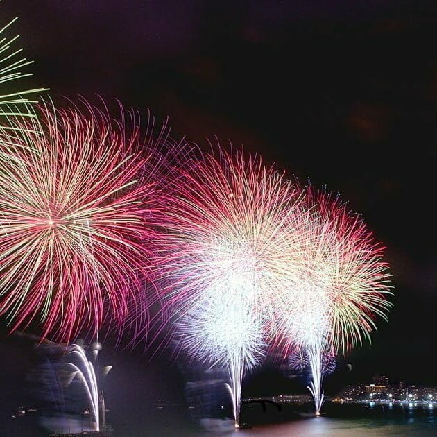 Rio de Janeiro, New year's firework in Copacabana Beach, 2004