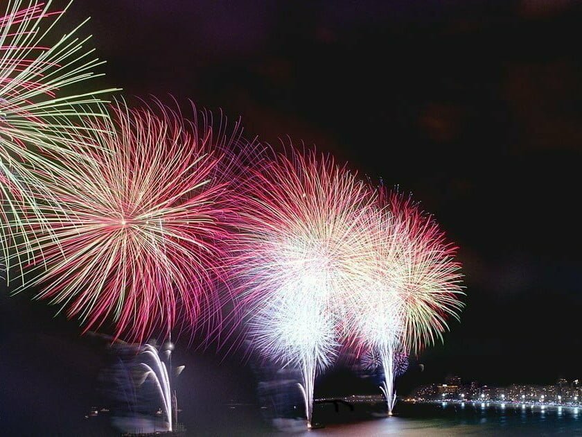 Rio de Janeiro, New year's firework in Copacabana Beach, 2004